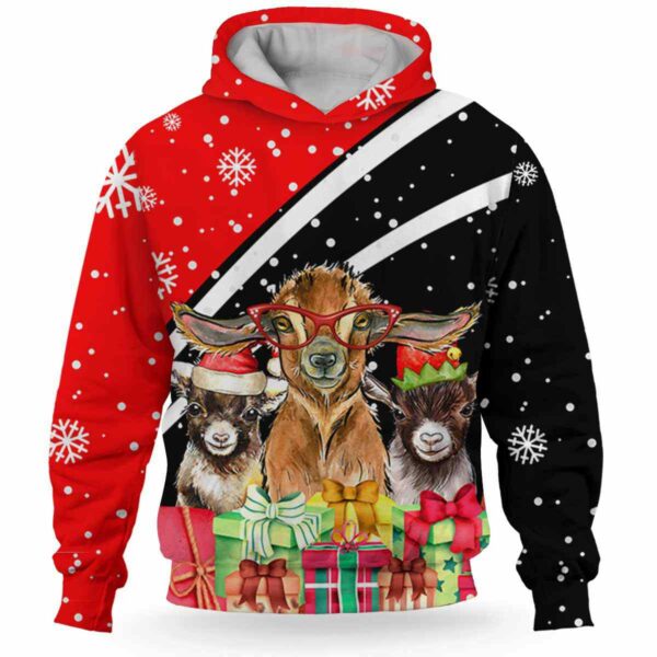 AOPH U Ani HalfRedAnim Goat 211028VY10 Goat Christmas Funny Snow Red 3D Hoodie 2 20211031