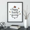 Happy Thanksgiving Poster Autumn Colors Home Decor